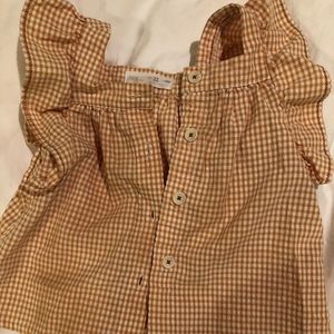 Zara gingham ruffled shirt